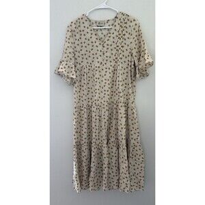 Johanna Paris Boho Midi Dress Made in Italy Lurex Summer Size S (TU)